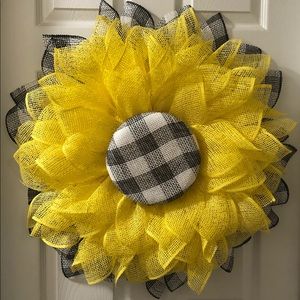 Large sunflower burlap wreath